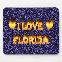 I love florida with blue marble background mouse pad