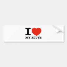 I love flutes bumper sticker
