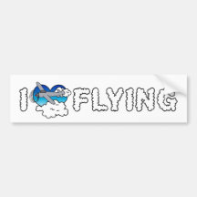 I Love Flying Bumper Sticker