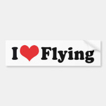 I Love Flying Bumper Sticker
