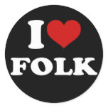 I Love Folk stickers
