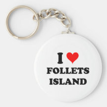 I Love Follets Island Texas Keychain