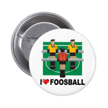 I Love Foosball Button