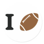i love football round sticker