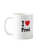 I love Fred heart custom personalised mugs