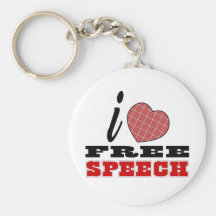 I Love Free Speech Key Chain