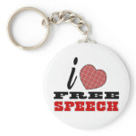 I Love Free Speech Key Chain