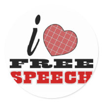 I Love Free Speech Round Stickers