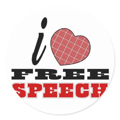 I Love Free Speech Round Stickers by APOLITICAL_BITCH