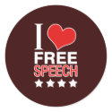 I love free speech stickers