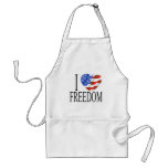 I Love Freedom US Flag Heart American Free aprons