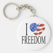I Love Freedom US Flag Heart American Free Key Chains