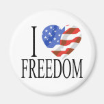 I Love Freedom US Flag Heart American Free Magnets