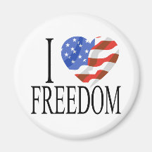 I Love Freedom US Flag Heart American Free Magnets