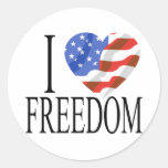 I Love Freedom US Flag Heart American Free Stickers