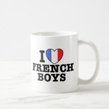 I Love French Boys Coffee Mugs