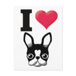 I Love French Bulldog/Boston Terrier Postcard