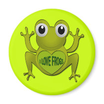 I LOVE FROGS MAGNETS