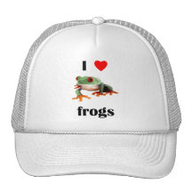 I Love  Frogs Mesh Hats