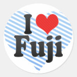 I Love Fuji Round Stickers