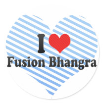 I Love Fusion Bhangra Round Sticker