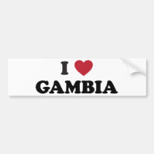 I Love Gambia Bumper Sticker