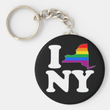 I LOVE GAY NEW YORK - WHITE -.png Key Chains