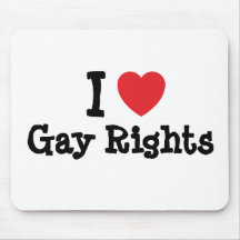 I love Gay Rights heart custom personalised Mousepad