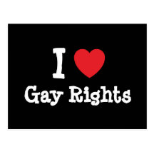 I love Gay Rights heart custom personalised Post Card