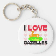 I Love Gazelles Key Chain