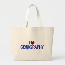 I Love Geography Canvas Bags