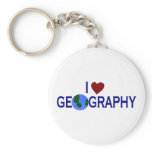 I Love Geography keychains