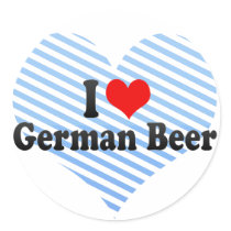 I Love German Beer Stickers