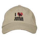 I Love German Pinschers Embroidered Hat embroidered hats