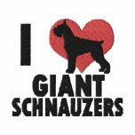 I Love Giant Schnauzers Embroidered Long Sleeve embroidered shirts