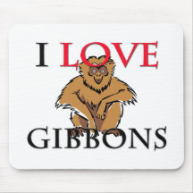 I Love Gibbons Mouse Mats