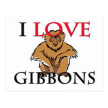 I Love Gibbons Post Card