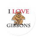 I Love Gibbons stickers
