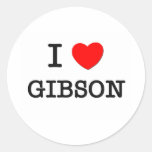 I Love Gibson Round Stickers