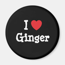 I love Ginger heart T-Shirt Fridge Magnet