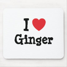 I love Ginger heart T-Shirt Mouse Pads