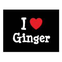 I love Ginger heart T-Shirt Postcards