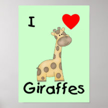 I Love Giraffes (2) Poster