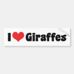 I Love Giraffes Bumper Sticker