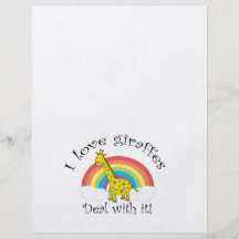 I love giraffes deal with it flyer design