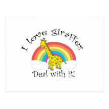 I love giraffes deal with it postcards