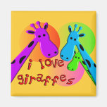 I Love Giraffes gifts Fridge Magnet