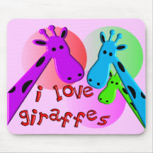 I Love Giraffes gifts Mousepads