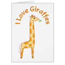 I Love Giraffes cards