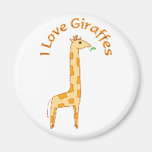 I Love Giraffes Magnet